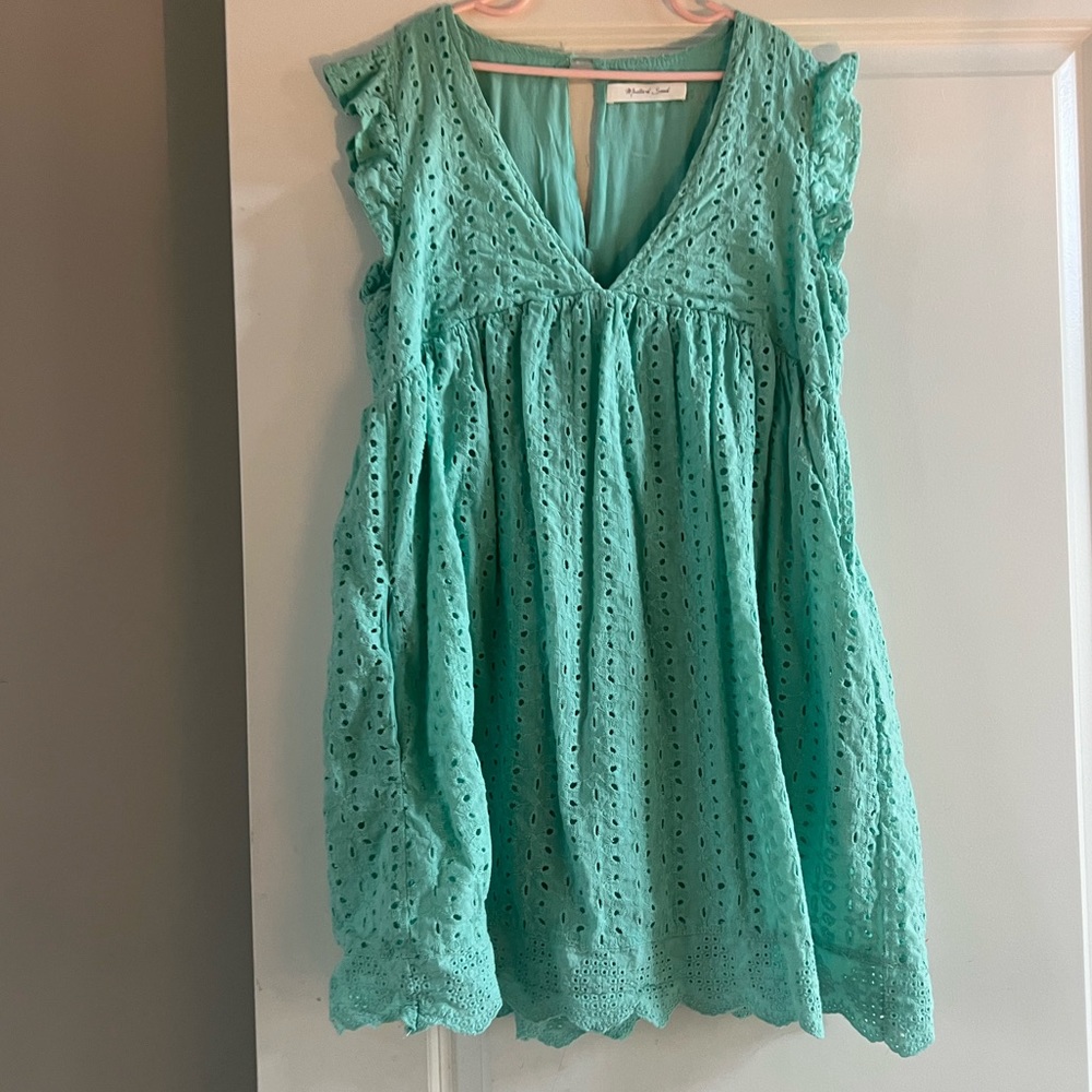 teal mini dress